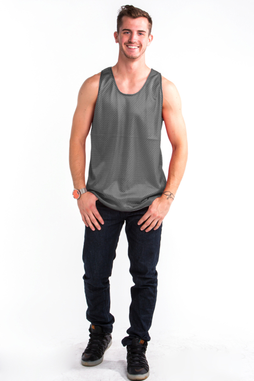 Mesh Top Front Charcoal Gray