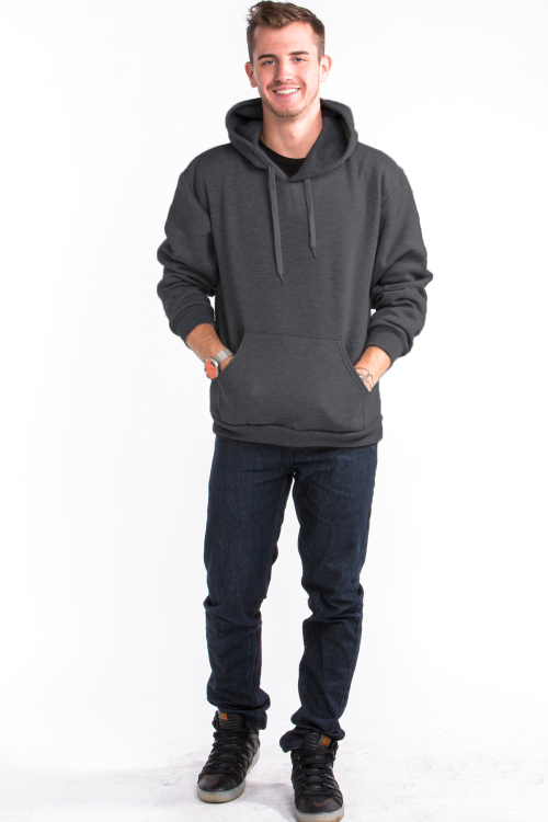 Pullover Hoodie Front Charcoal Gray