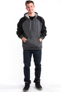 Two Tone Hoodie Front Black Arm